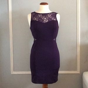 Purple Fitted Cocktail Dress